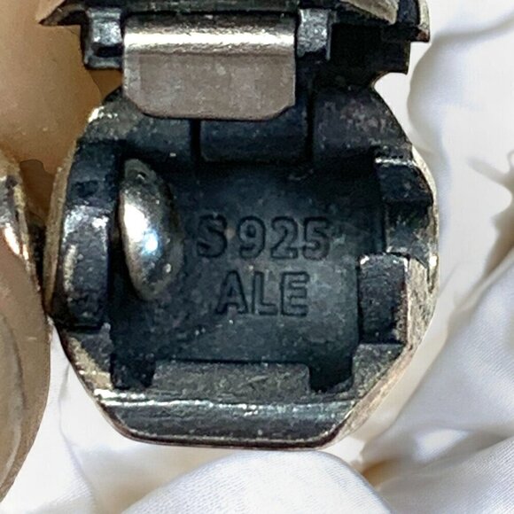 Pandora Christmas Tree Charm & Snake Chain Bracelet Sterling Silver Retired 7.0” - Picture 5 of 7